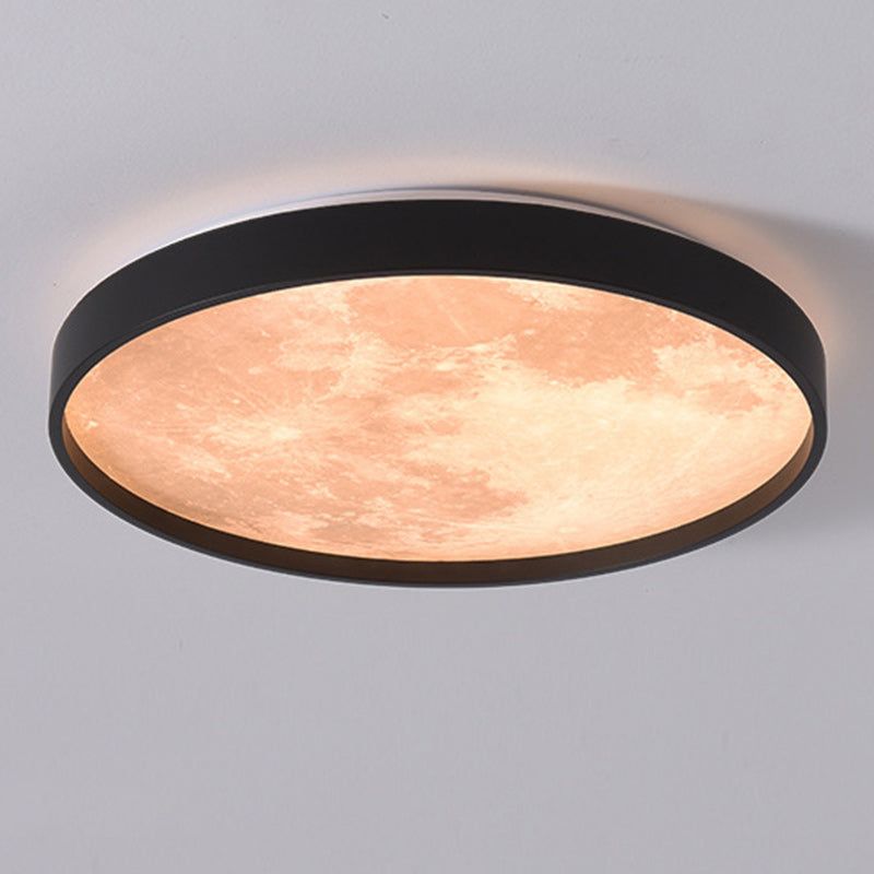 Modern Minimalist Round Iron Plastic LED Flush Mount Ceiling Light For Living Room