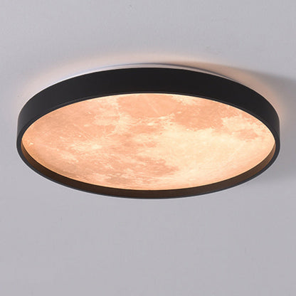Modern Minimalist Round Iron Plastic LED Flush Mount Ceiling Light For Living Room