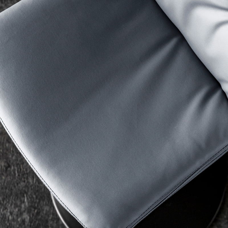 Modern Minimalist Rectangular Nappa Leather Iron Bar Stool Backrest Armless For Dining Room