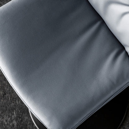 Modern Minimalist Rectangular Nappa Leather Iron Bar Stool Backrest Armless For Dining Room