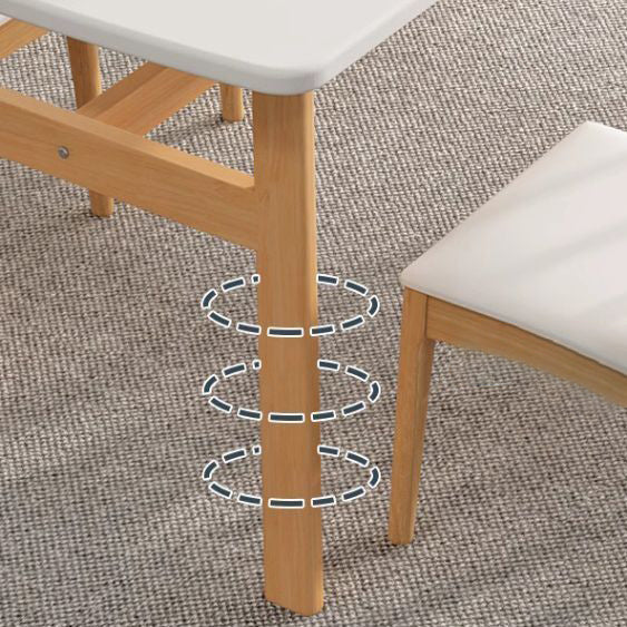 Modern Minimalist Rectangular Medium Density Fiberboard Iron Dining Table For 4 Seats