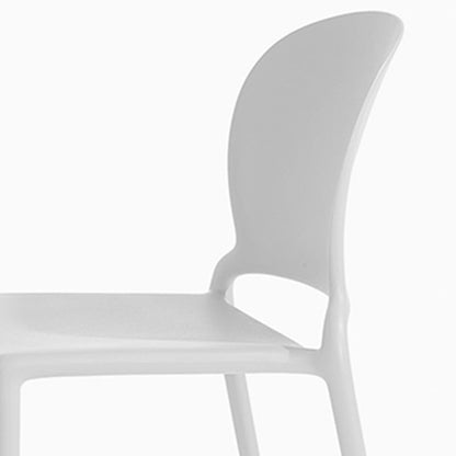 Contemporary Nordic Curved Square PP Dining Chair Backrest Armless For Dining Room
