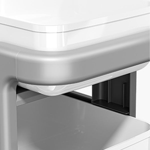 Modern Minimalist Rectangular Movable PP End Table 2-Tier For Bedroom