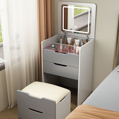 Modern Minimalist Glass Medium Density Fiberboard Makeup Vanity 4-Drawer For Bedroom