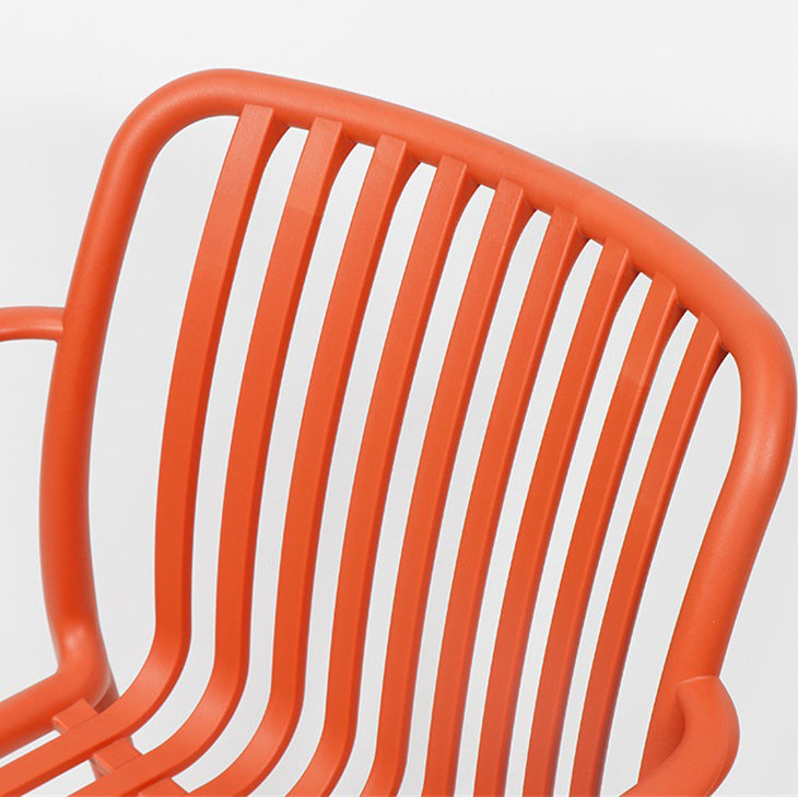 Modern Minimalist Rectangular PP Dining Chair Armrest Backrest For Dining Room