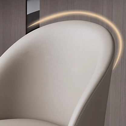 Modern Minimalist Microfiber Leather Wood Carbon Steel Sponge Square Elliptical Curved Dining Chair Backrest For Dining Room