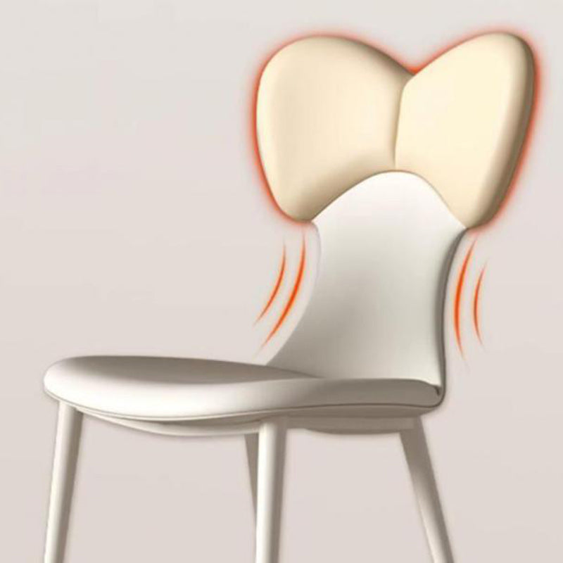 Contemporary Nordic Faux Leather Steel Square Bow Tie Dining Chair Backrest For Dining Room