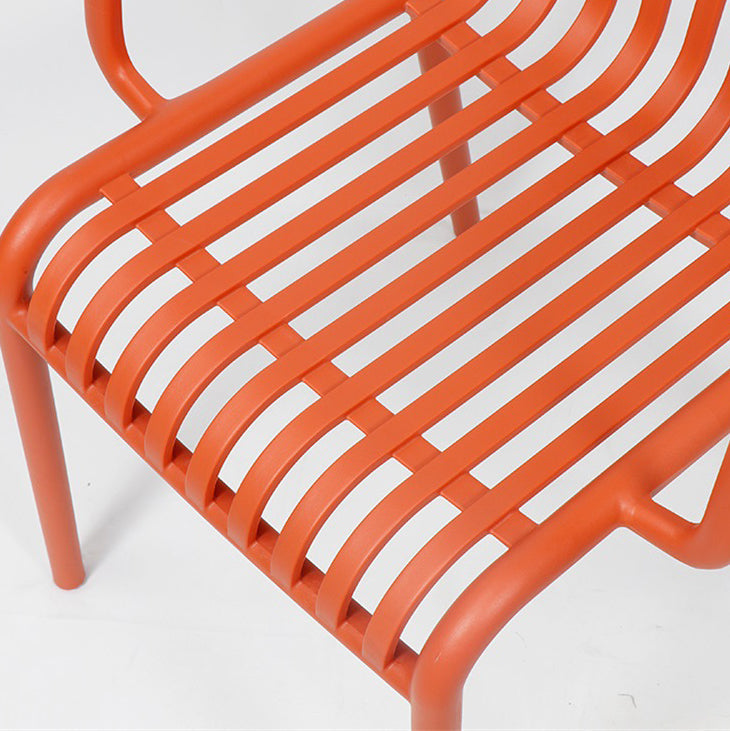 Modern Minimalist Rectangular PP Dining Chair Armrest Backrest For Dining Room