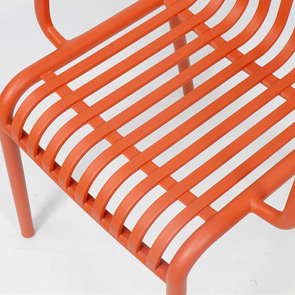 Modern Minimalist Rectangular PP Dining Chair Armrest Backrest For Dining Room