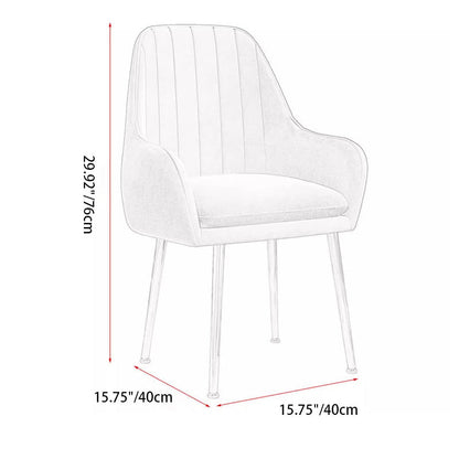 Contemporary Nordic Square Upholstered Striped Velvet Carbon Steel Vanity Stool Backrest For Bedroom