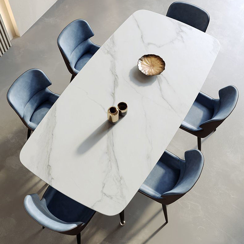 Contemporary Scandinavian PU Leather Carbon Steel Sponge Square Vein Lines Dining Chair Backrest For Dining Room