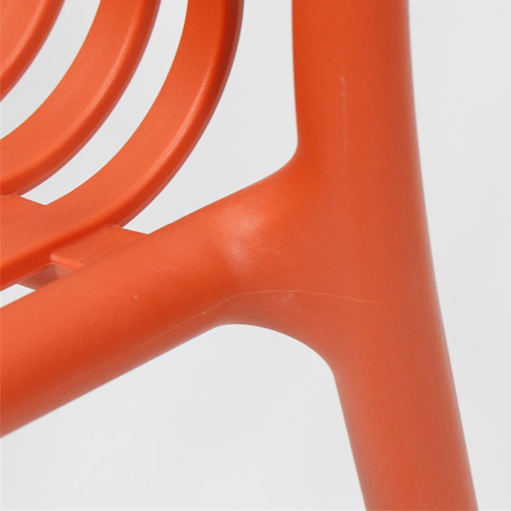 Modern Minimalist Rectangular PP Dining Chair Armrest Backrest For Dining Room