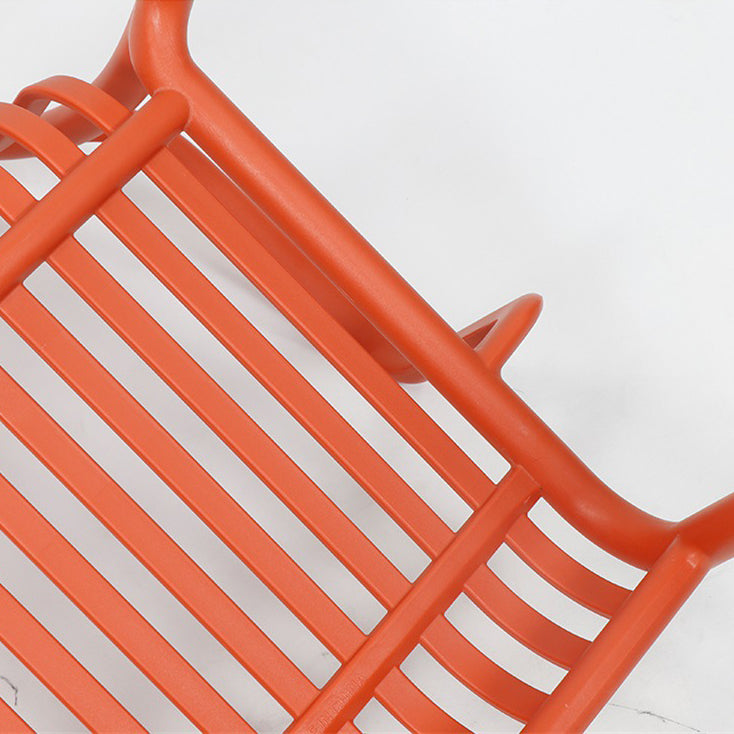 Modern Minimalist Rectangular PP Dining Chair Armrest Backrest For Dining Room