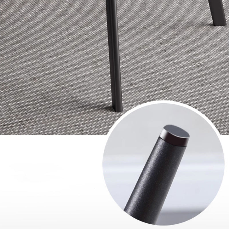 Modern Minimalist Microfiber Leather Wood Carbon Steel Sponge Square Elliptical Curved Dining Chair Backrest For Dining Room