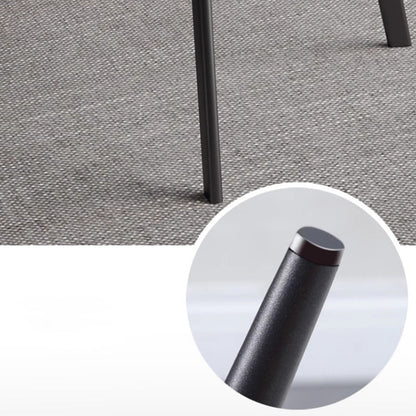 Modern Minimalist Microfiber Leather Wood Carbon Steel Sponge Square Elliptical Curved Dining Chair Backrest For Dining Room