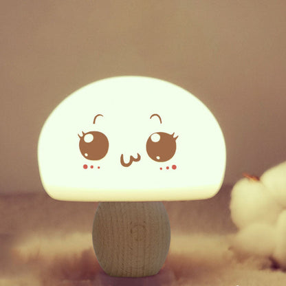 Modern Creative Mushroom Color-changing Log Silicone Pat Night Light Table Lamp