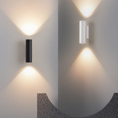 مصباح حائط LED أسطواني من الحديد والألومنيوم بتصميم عصري بسيط لغرفة النوم 