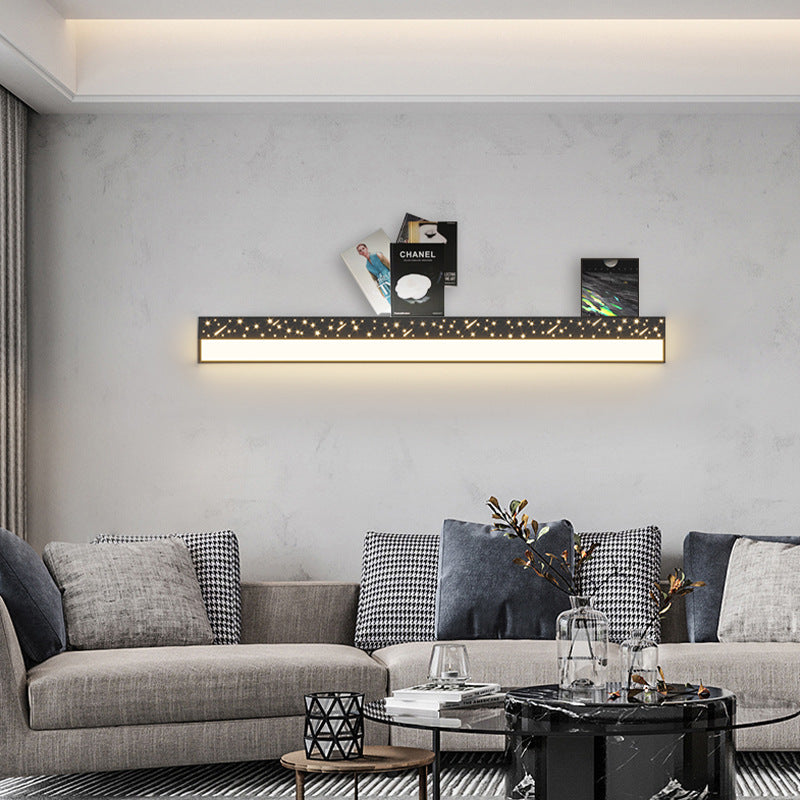 مصباح حائط LED مستطيل الشكل مصنوع من الحديد والأكريليك بتصميم عصري بسيط لغرفة المعيشة