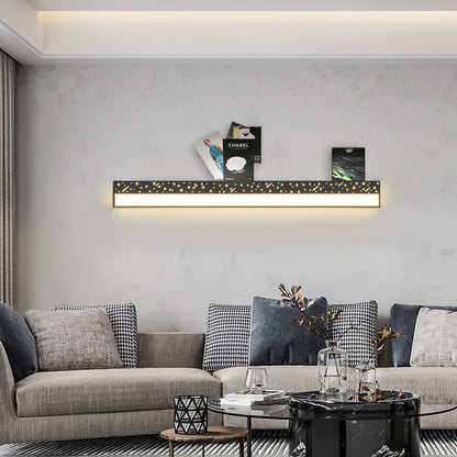 مصباح حائط LED مستطيل الشكل مصنوع من الحديد والأكريليك بتصميم عصري بسيط لغرفة المعيشة