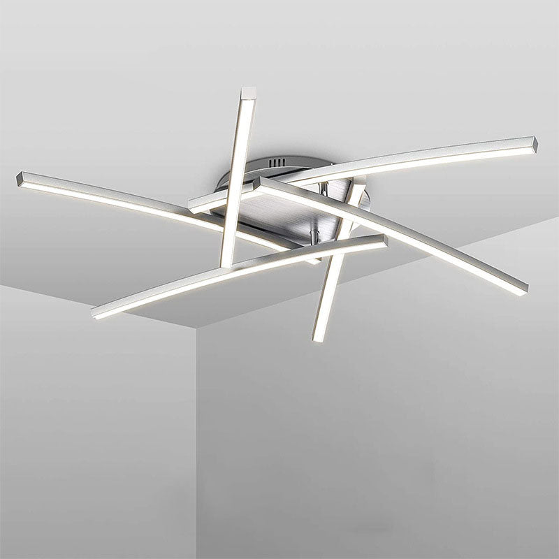 Modern Minimalist Line Geometry LED Semi-Flush Mount Ceiling Light