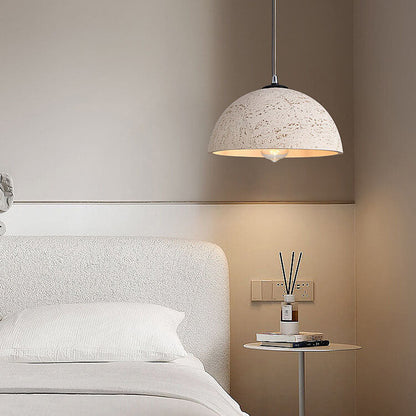 Minimalist Resin Round Dome Hand Sculpted 1-Light Pendant Light