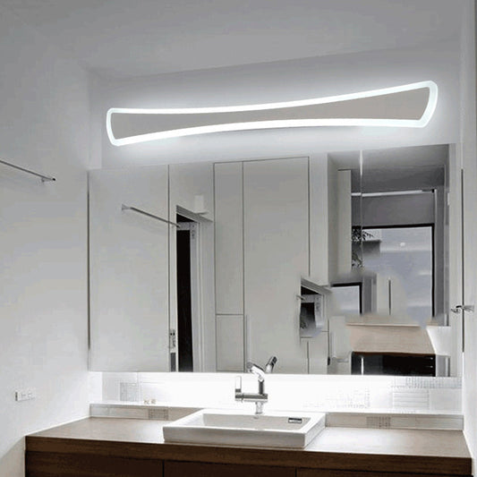 مصباح جداري أمامي بتصميم مستطيل طويل من الأكريليك بتصميم إسكندنافي معاصر، مصباح LED للزينة، مصباح جداري أمامي للحمام 