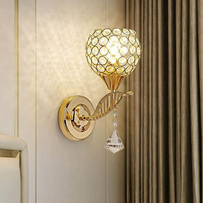 Contemporary Creative Crystal Ball 1- Light Wall Sconce Lamp For Living Room