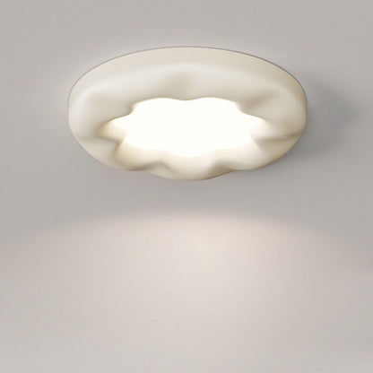 Modern Cream Flower Design Resin Acrylic LED Flush Mount Ceiling Light