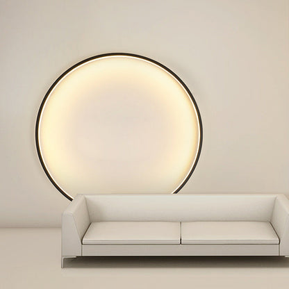 مصباح حائط LED دائري من الأكريليك والألومنيوم بتصميم عصري بسيط لغرفة النوم 