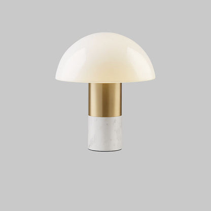 Modern Minimalist Light Luxury Mushroom Iron Glass Marble 1-Light Table Lamp