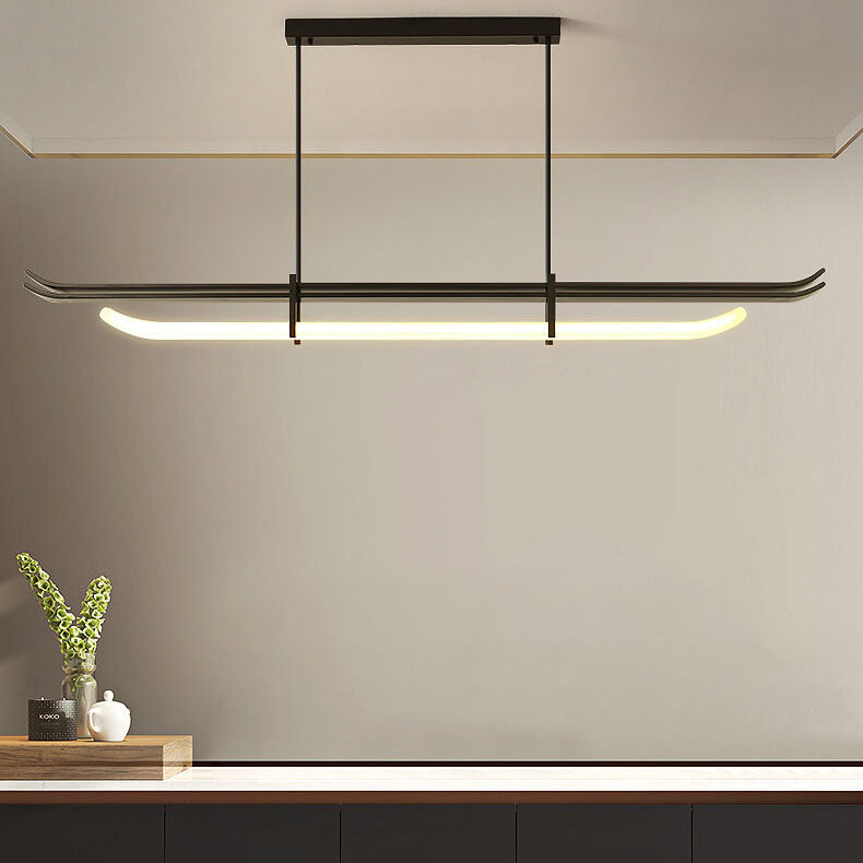 Chinese Retro Minimalist Wrought Iron Acrylic LED Island Light Pendant Light