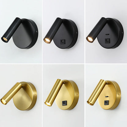 Modern Minimalist Rotatable Cylinder Aluminum Iron LED Wall Sconce Lamp For Living Room