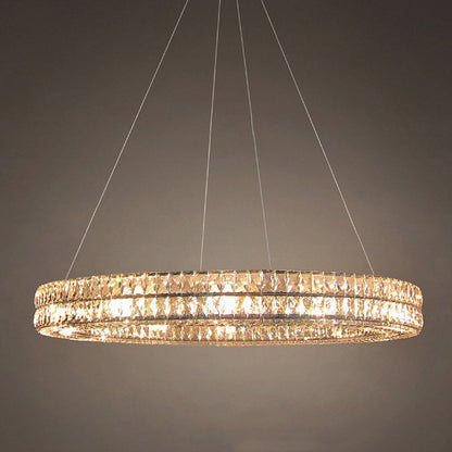 Modern Eclectic Ring Iron Crystal 9/12/16 Light Chandelier For Living Room