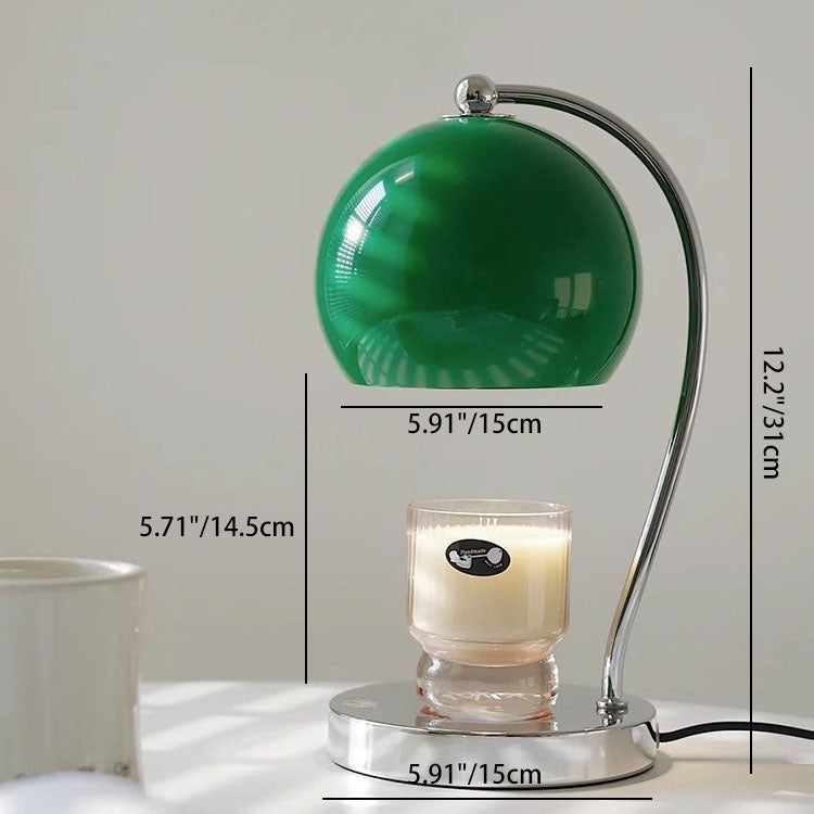 Contemporary Scandinavian Iron Stainless Steel Round Ball 1-Light Melting Wax Table Lamp For Bedroom