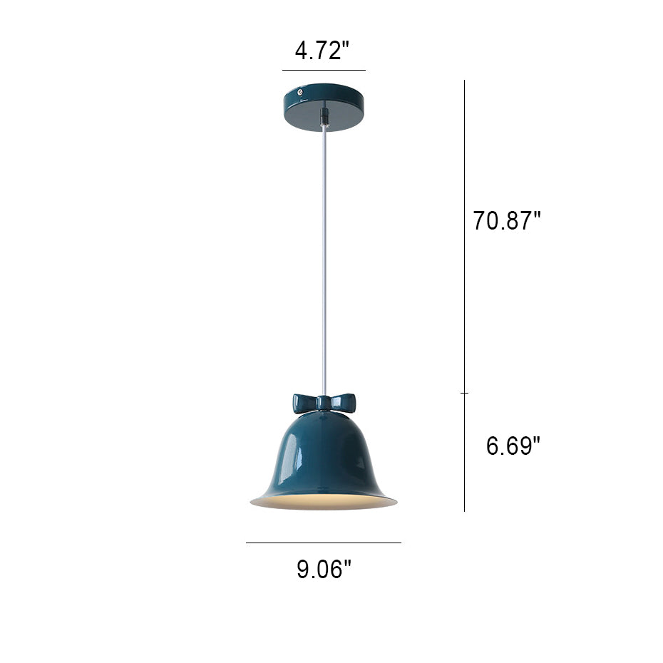 Nordic Minimalist Bells Bow Tie Iron 1-Light Pendant Light