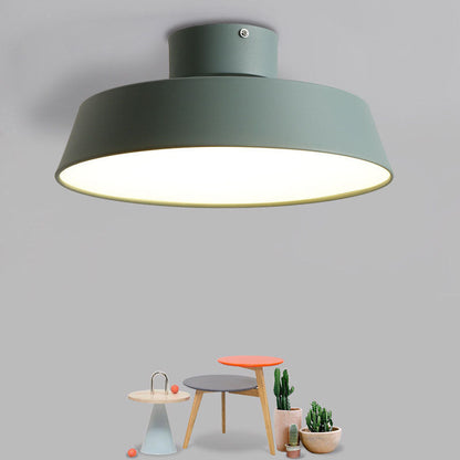 Nordic Minimalist Round Pot Iron LED Flush Mount Ceiling Light