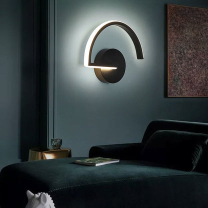 Modern Creative Half Round Iron LED Wall Sconce Lamp