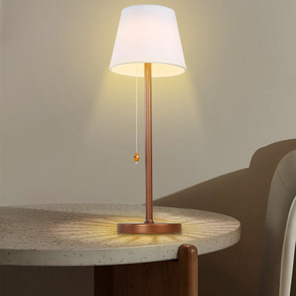 Modern Simplicity Fabric Aluminum Plastic Silica Cylinder LED Rechargeable Table Lamp For Bedside