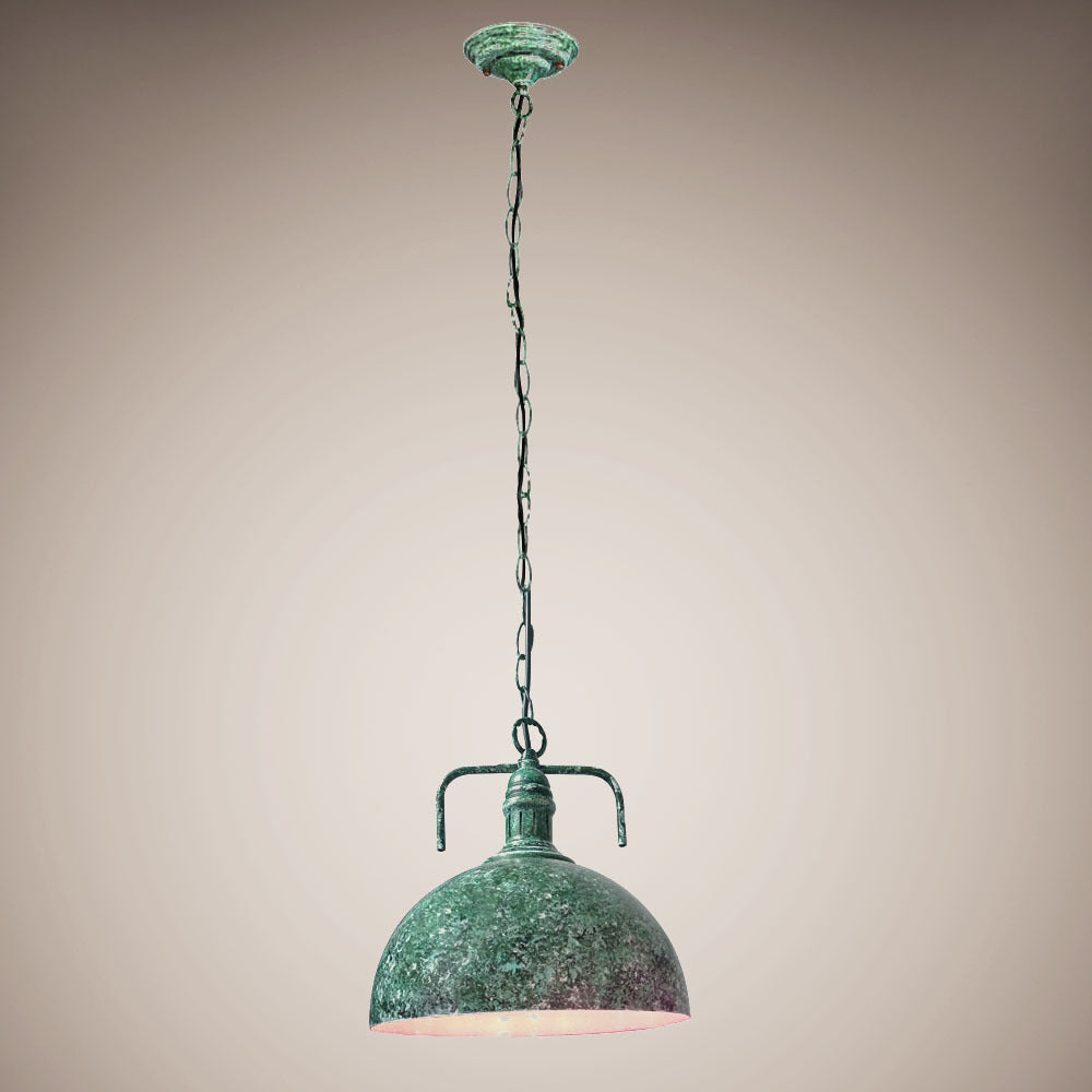 Contemporary Industrial Round Domed Iron 1-Light Pendant Light For Living Room