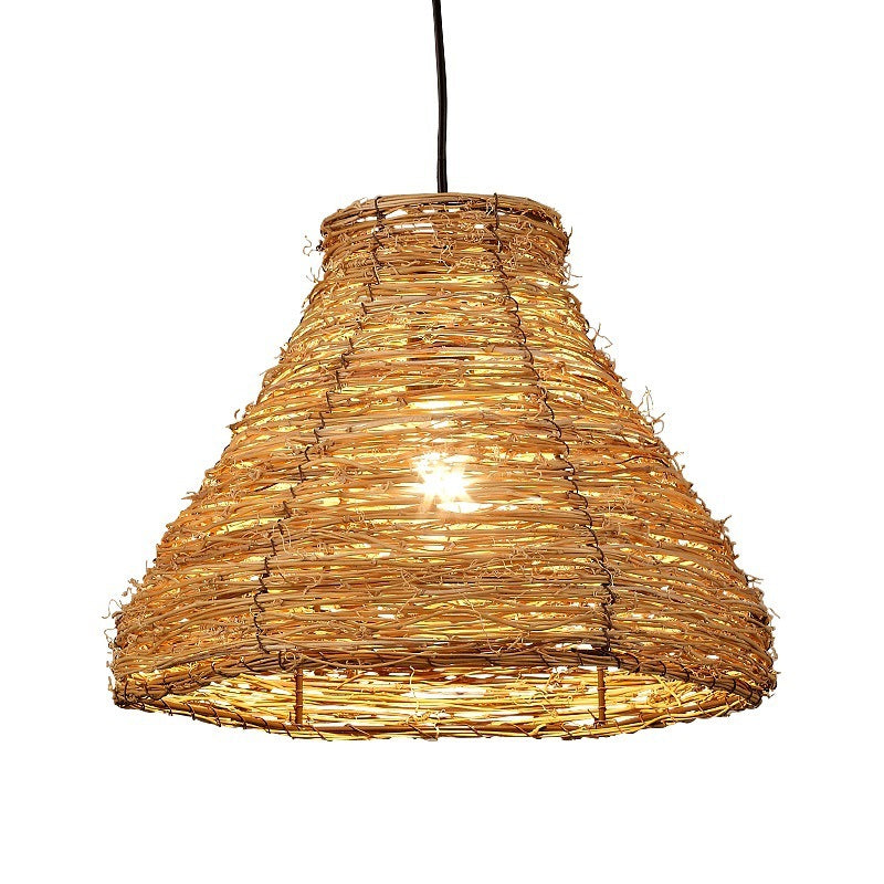 Modern Bamboo Weaving 1-Light Pendant Light