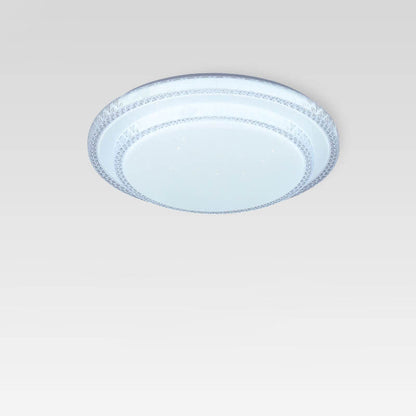 Modern Simple Round Thin Double Crystal LED Flush Mount Ceiling Light