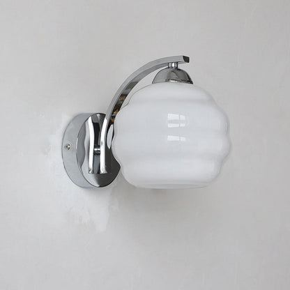 Modern Simplicity Iron Glass Round Ball 1-Light Wall Sconce Lamp For Hallway