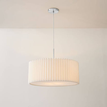 Nordic Minimalist Pleated PVC Fabric Drum Cone 1-Light Pendant Light