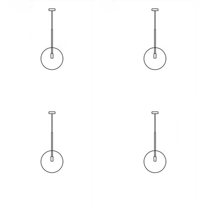 Modern Minimalist Round Ball Bubble Iron Glass 1-Light Pendant Light For Study