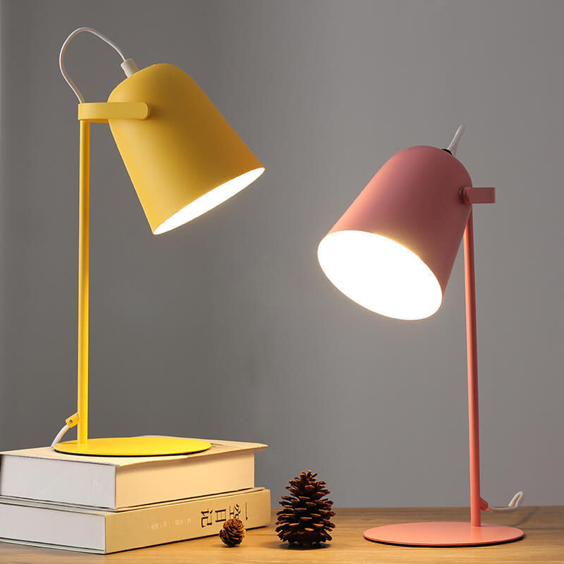 Nordic Macaron Color Creative Iron Bucket Design 1-Light Table Lamp