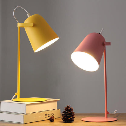 Nordic Macaron Color Creative Iron Bucket Design 1-Light Table Lamp