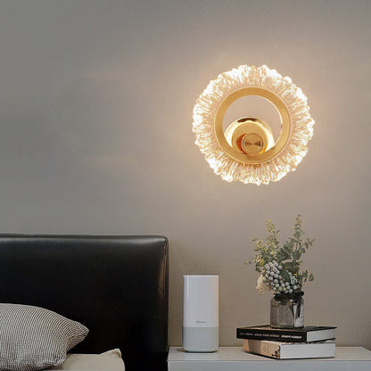 Modern Light Luxury Acrylic Sunflower Shape Iron LED Wall Sconce Lamp