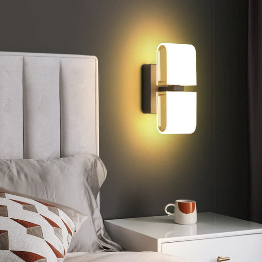 مصباح حائط LED دائري قابل للدوران مصنوع من سبائك الزنك بتصميم عصري بسيط 