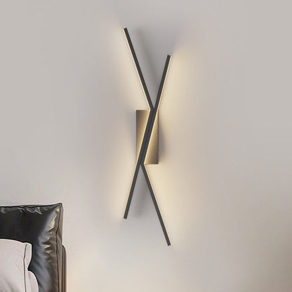 Modern Minimalist Iron Aluminum Silica Cubic Line LED Wall Sconce Lamp For Bedroom