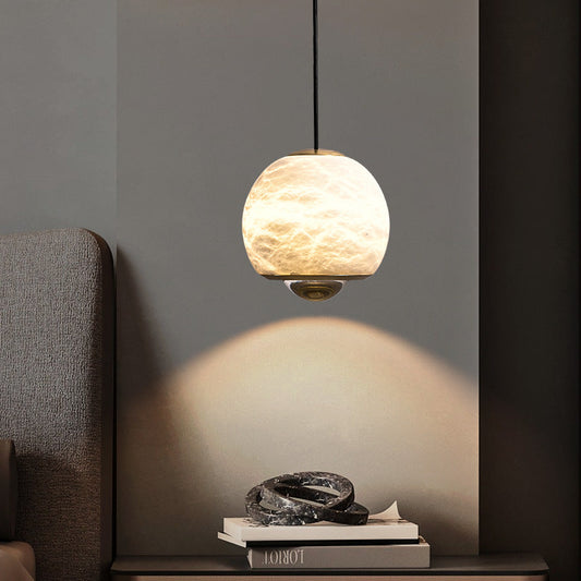 Contemporary Scandinavian Brass Aluminum Marble Ball LED Pendant Light For Bedside